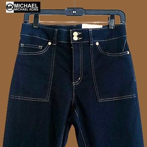 MICHAEL Michael Kors NEW Y2K SELMA High Rise Slim FLARE Leg Jean 8 - Picture 2 of 12